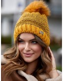 Honey herringbone winter hat C44 - Online store - Boutique